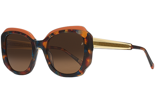 Blue mottled & orange