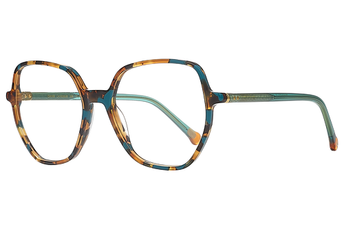 Blue mottled & orange