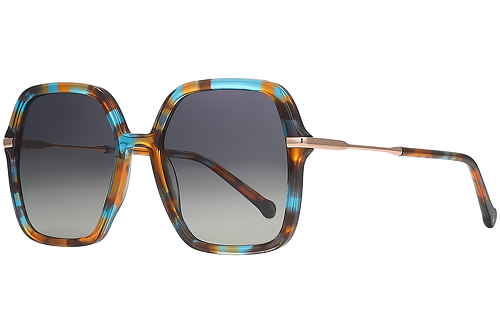 Blue mottled & orange