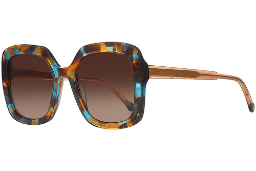 Blue mottled & orange