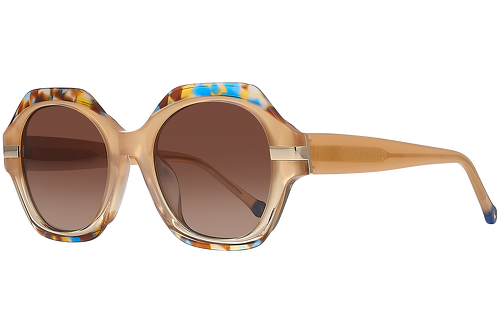 Beige & Multicoloured marbled