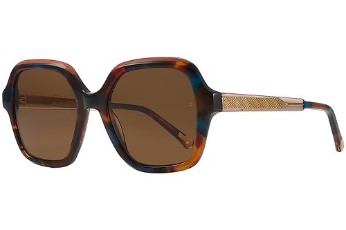 Blue mottled & orange