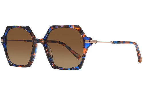 Blue mottled & orange