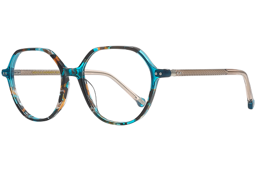 Blue mottled & orange