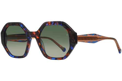 Blue mottled & orange