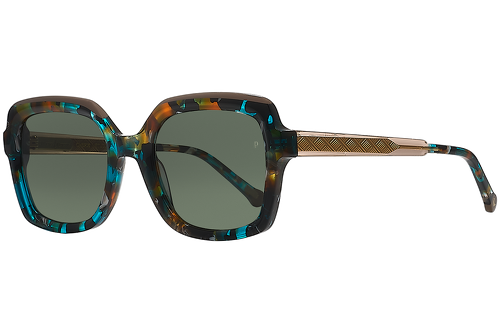 Blue mottled & orange