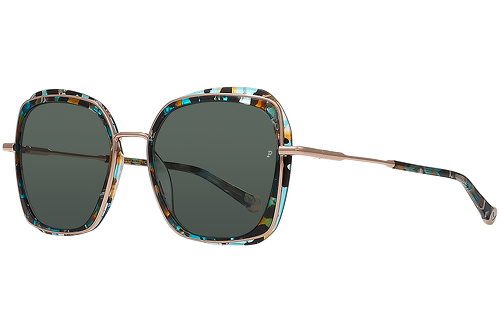 Blue mottled & orange