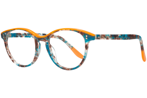 Blue mottled & orange